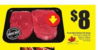 FreshCo Fresh Beef Sirloin Tip Steak offer