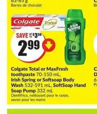 FreshCo Colgate Total or Max Fresh Toothpaste offer