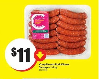 FreshCo Compliments pork dinner sausages offer