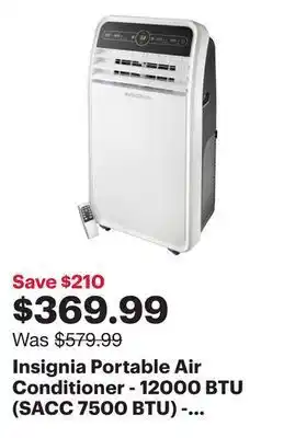 Best Buy Insignia portable air conditioner - 12000 btu (sacc 7500 btu) - white/grey - only at best buy offer