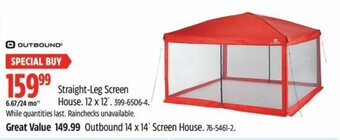 Canadian Tire Straight-Leg Screen House. 12 x 12'. offer