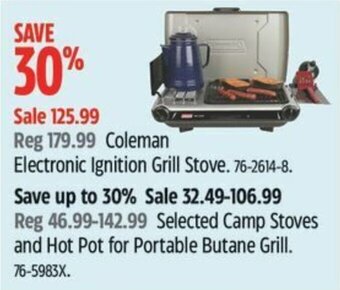 Canadian Tire Coleman Electronic Ignition Grill Stove. offer