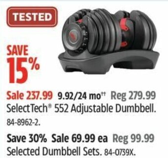 Canadian Tire Select Tech® 552 Adjustable Dumbbell. offer