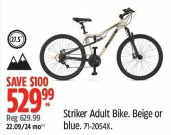 Canadian Tire Striker Adult Bike. Beige or blue. offer