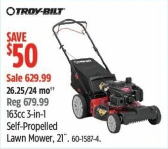 Canadian Tire 163cc 3-in-1 Self-Propelled Lawn Mower, 21". offer