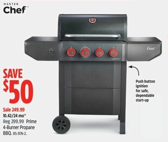 Canadian Tire Prime 4-Burner Propane BBQ. offer