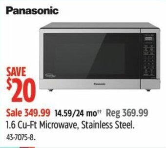 Canadian Tire 1.6 Cu-Ft Microwave, Stainless Steel. offer