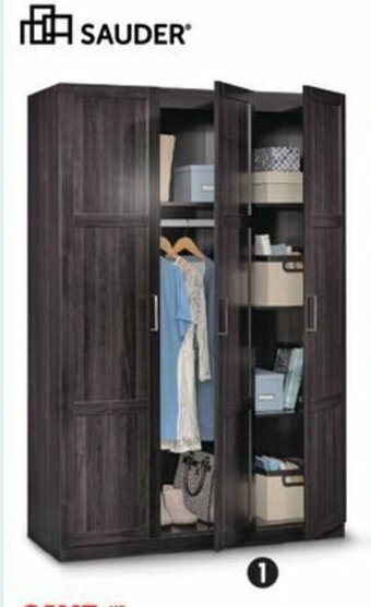 Canadian Tire 3-Door Wardrobe, Cinnamon. offer