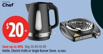 Canadian Tire Kettle, Electric Knife or Single Burner Stove. offer
