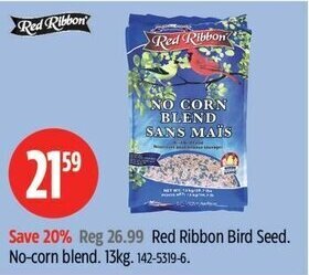 Canadian Tire Red Ribbon Bird Seed. No-corn blend. 13kg. offer