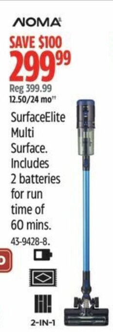 Canadian Tire SurfaceElite Multi Surface. Includes 2 batteries for run time of 60 mins. offer