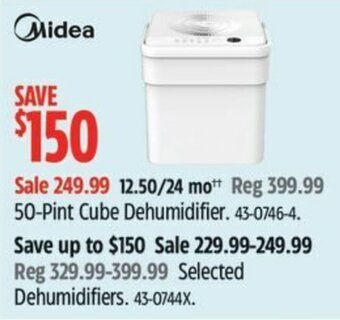 Canadian Tire 50-Pint Cube Dehumidifier. offer