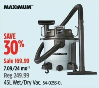Canadian Tire 45L Wet/Dry Vac. offer