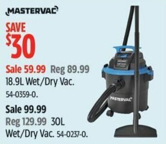 Canadian Tire 18.9L Wet/Dry Vac. offer