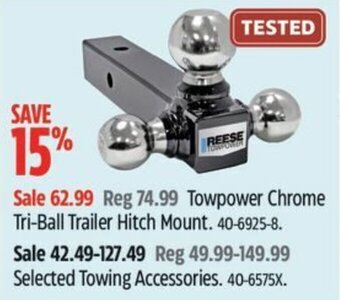 Canadian Tire Towpower Chrome Tri-Ball Trailer Hitch Mount. offer
