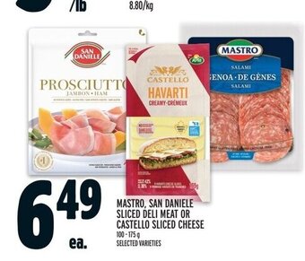 Metro MASTRO, SAN DANIELE SLICED DELI MEAT OR CASTELLO SLICED CHEESE offer