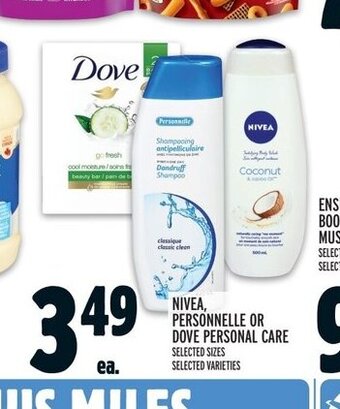 Metro NIVEA PERSONNELLE OR DOVE PERSONAL CARE offer