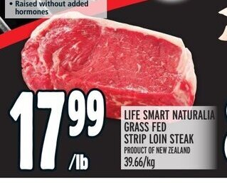 Metro LIFE SMART NATURALIA GRASS FED STRIP LOIN STEAK offer