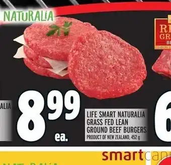 Metro LIFE SMART NATURALIA GRASS FED LEAN GROUND BEEF BURGERS offer