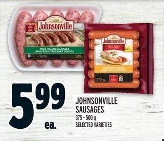 Metro JOHNSONVILLE SAUSAGES 375-500 g offer