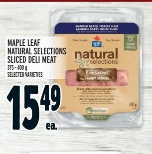 Metro MAPLE LEAF NATURAL SELECTIONS SLICED DELI MEAT offer