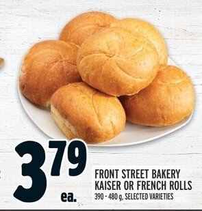 Metro FRONT STREET BAKERY KAISER OR FRENCH ROLLS offer