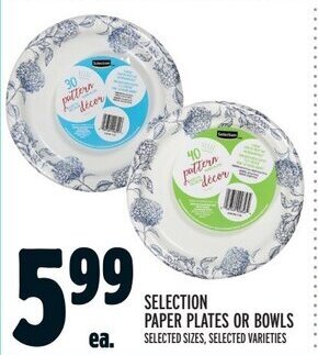 Metro SELECTION PAPER PLATES OR BOWLS offer