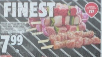 Metro FRESH SOUVLAKI SKEWERS OR STORE MADE MEAT KABOBS offer