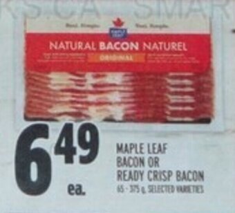 Metro MAPLE LEAF BACON OR READY CRISP BACON offer