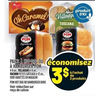 Metro PAINS À HOT-DOG OU À HAMBURGER POM offer