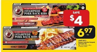 Giant Tiger Butcher's Selection Stampede pork back ribs offer