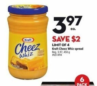 Giant Tiger Kraft Cheez Whiz spread offer