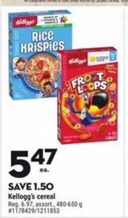 Giant Tiger Kellogg's cereal offer