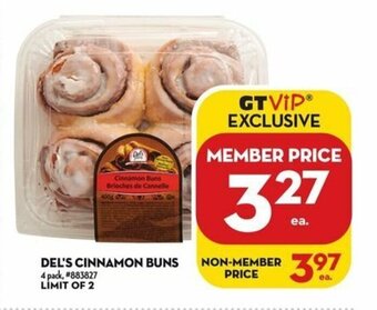 Giant Tiger DEL'S CINNAMON BUNS offer