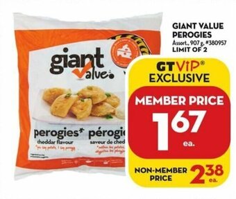 Giant Tiger GIANT VALUE PEROGIES offer