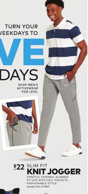 Giant Tiger SLIM FIT KNIT JOGGER offer