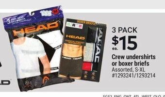 Giant Tiger Crew undershirts or boxer briefs offer