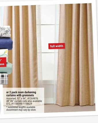 Giant Tiger 2 pack room darkening curtains with grommets offer