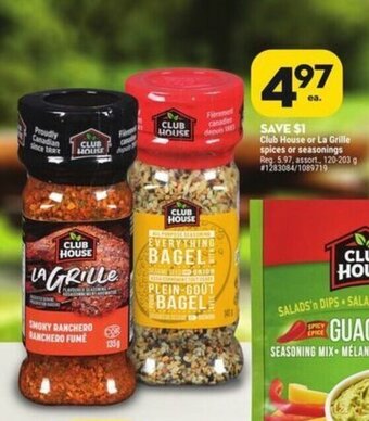 Giant Tiger Club House or La Grille spices or seasonings offer
