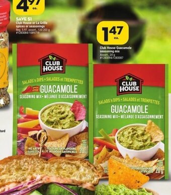 Giant Tiger Club House Guacamole seasoning mix offer