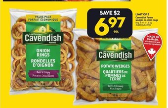 Giant Tiger Cavendish Farms wedges or onion rings offer