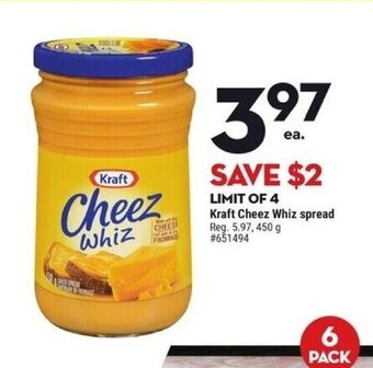 Giant Tiger Kraft Cheez Whiz spread offer