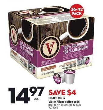 Giant Tiger Victor Allen's coffee pods offer