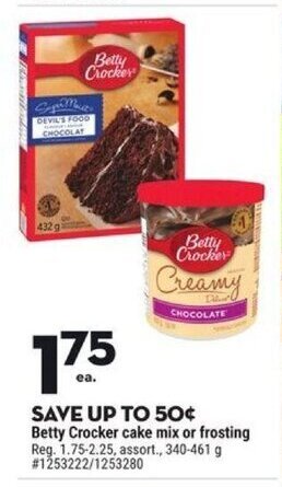 Giant Tiger Betty Crocker cake mix or frosting offer