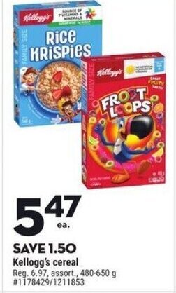 Giant Tiger Kellogg's cereal offer