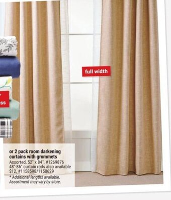 Giant Tiger 2 pack room darkening curtains with grommets offer