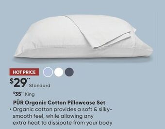 Sleep Country Pür organic cotton pillowcase set offer