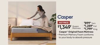 Sleep Country Casper® original foam mattress offer