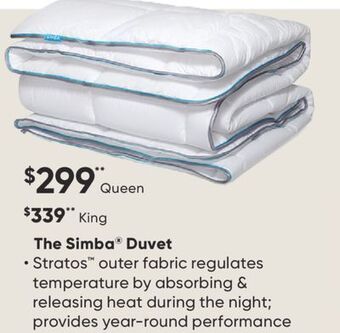 Sleep Country The simba® duvet offer
