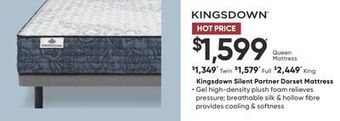 Sleep Country Kingsdown silent partner dorset mattress offer